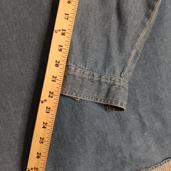 Bobbie Brooks Vintage Denim Shirt Womens Size M Blue X-Mas Bears Embroidered - Picture 14 of 15